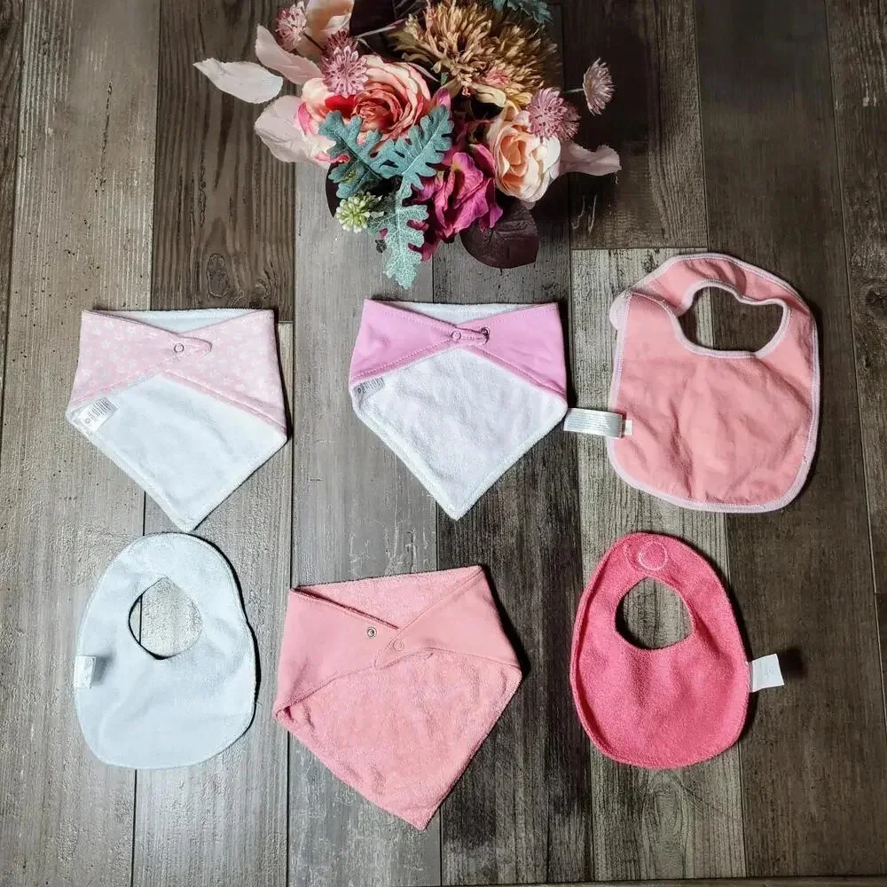 Baby Infant Girl Bib Bundle - Set of 6